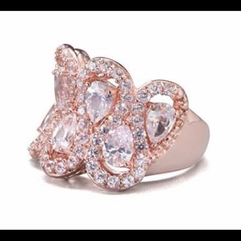⚡️NEW 4.15ctw CZ Rose Gold Droplet Ring MAKE OFFER - Picture 8 of 8